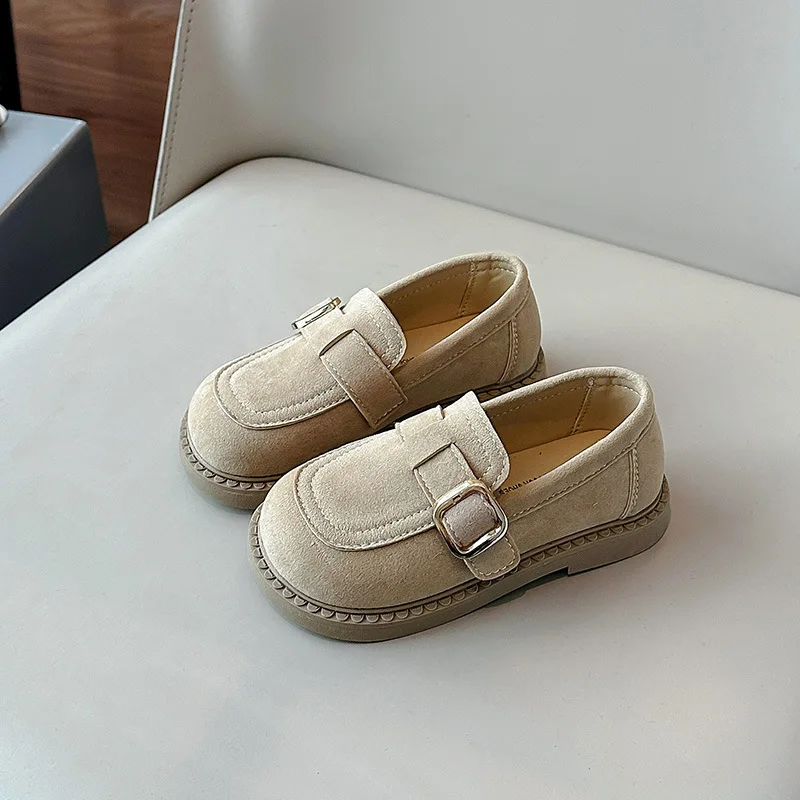 Mocasines de piel serraje para niña cómodos, estilo escolar - imagen 4