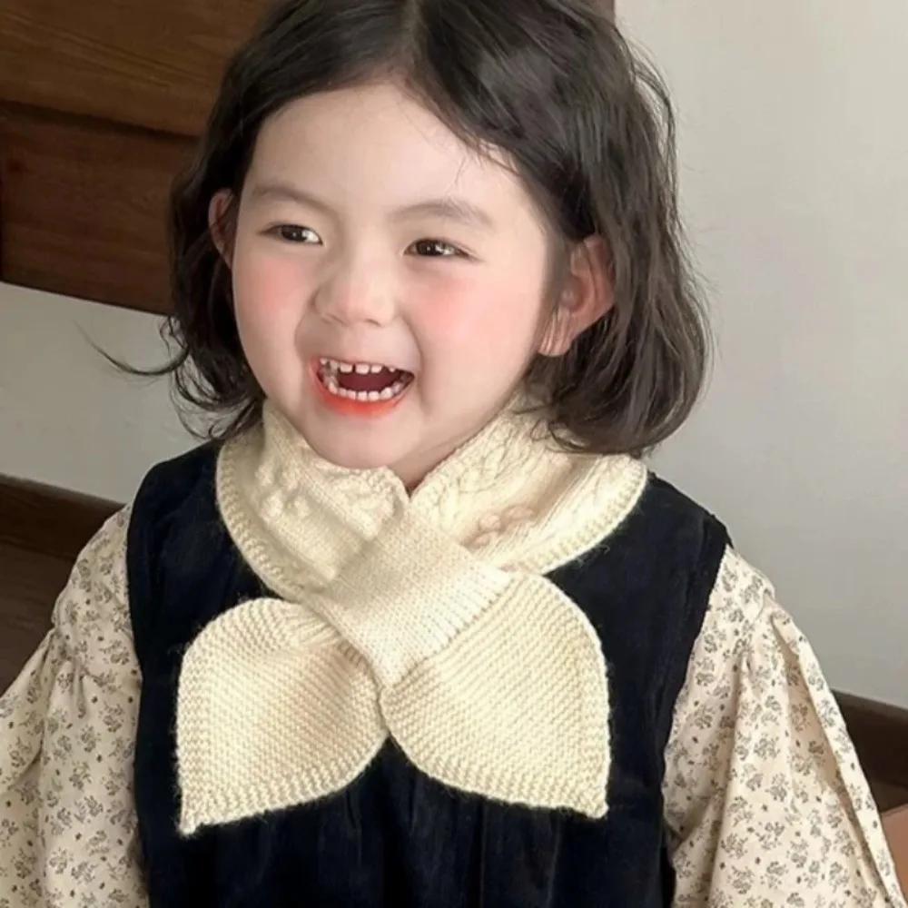 Bufanda cruzada de punto para bebé y niño pequeño, abrigo de invierno