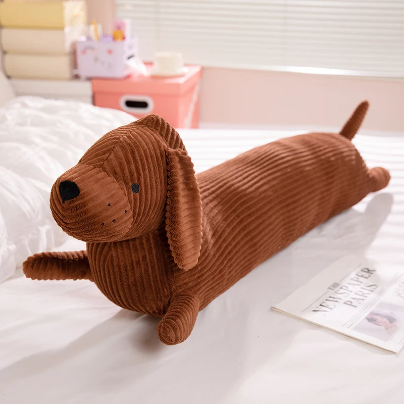 Almohada peluche perro salchicha larga, cojín trasero para dormir - imagen 4