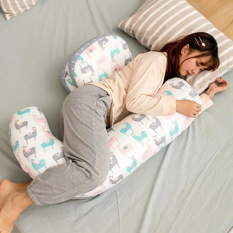 Almohada lateral de embarazo con soporte para cintura – Algodón lavable - imagen 4