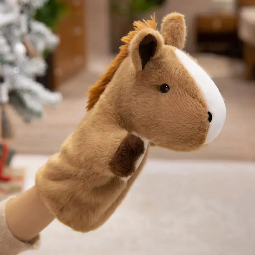 Marioneta de mano de caballo para contar cuentos, suave
