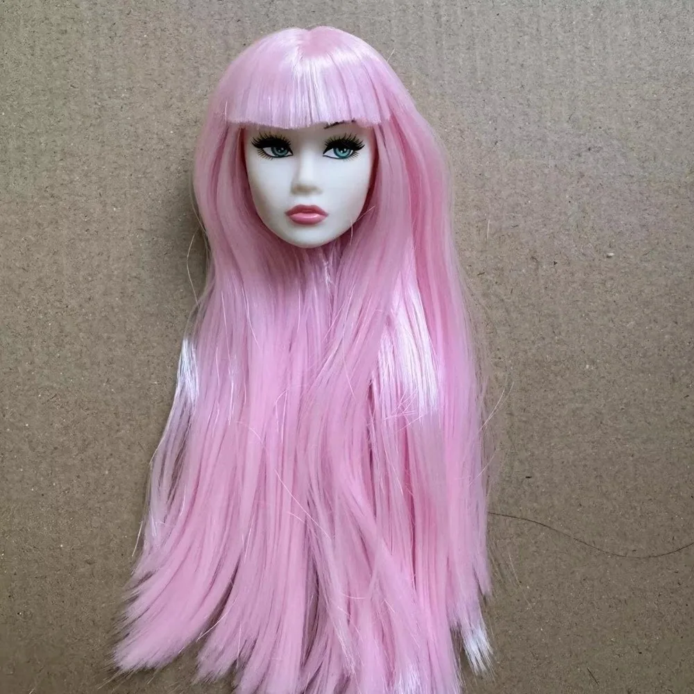 Cabeza BJD europea de pelo largo blanco con maquillaje y moda - imagen 4