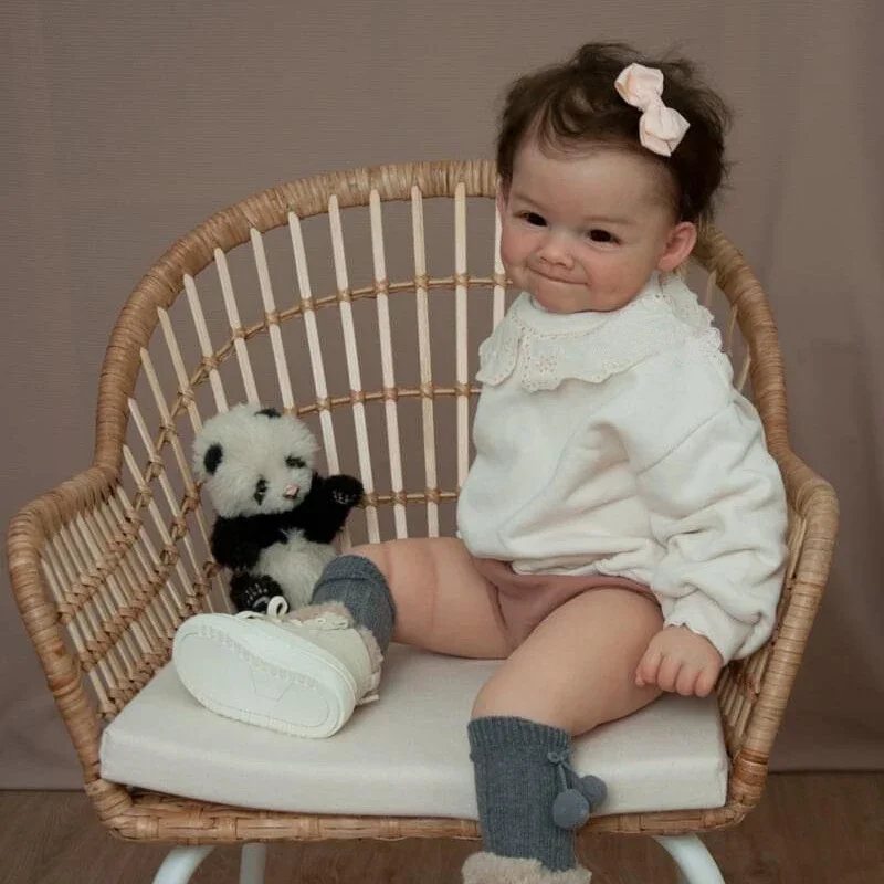 Muñeca NPK reborn con pelo enraizado y cuerpo de tela suave para niñas - imagen 3