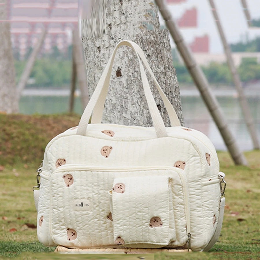 Pañalera bandolera floral de gran capacidad elegante - imagen 4