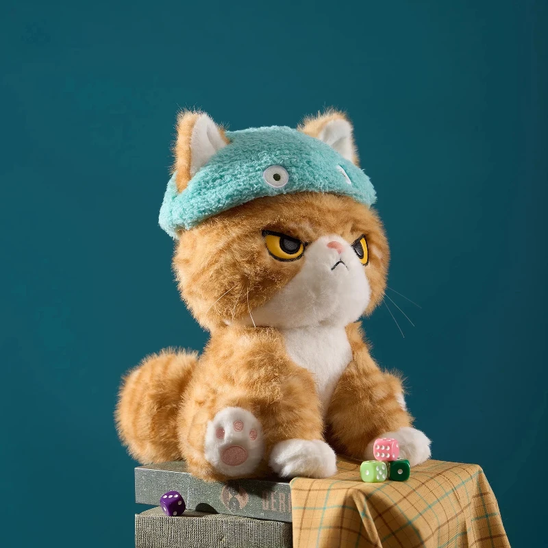 Peluche de gato naranja con expresión divertida, almohada - imagen 4