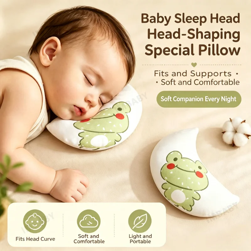 IMBABY Almohada moldeadora de cabeza para recién nacido de algodón - imagen 2