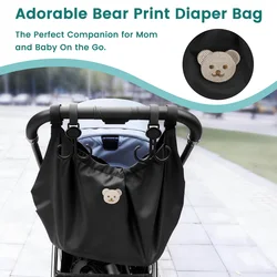 Organizador para cochecito colgante universal con patrón de oso