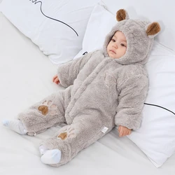Pelele de invierno con orejas para bebé – Algodón suave 0-24 meses