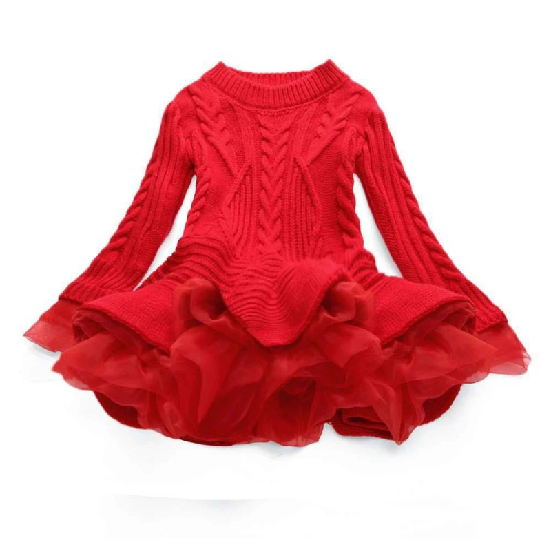Vestido de punto con falda de tul para niña - imagen 2