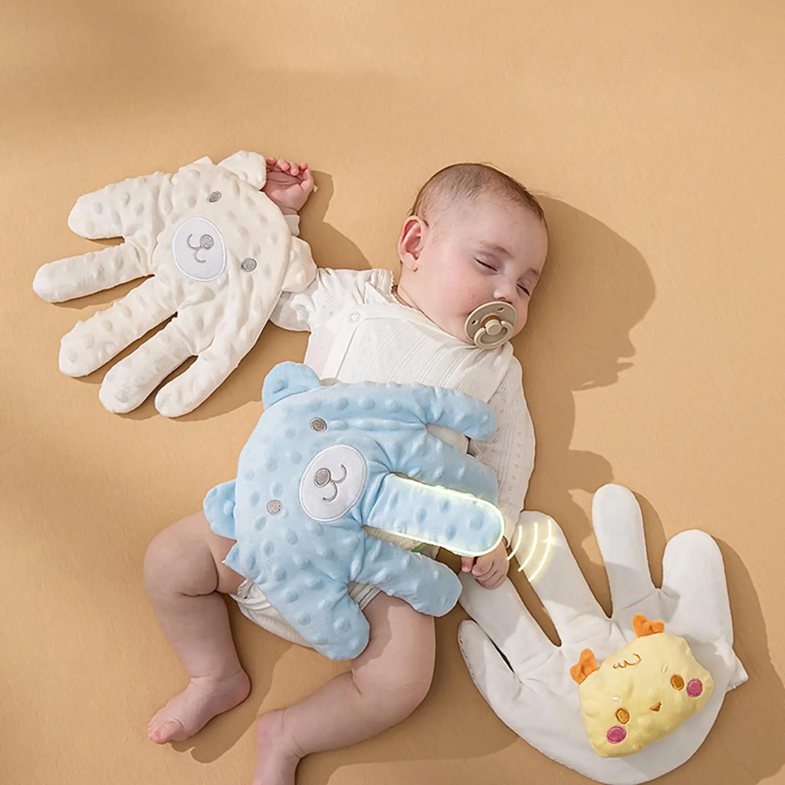 Almohada de mano para dormir del bebé, suave y calmante