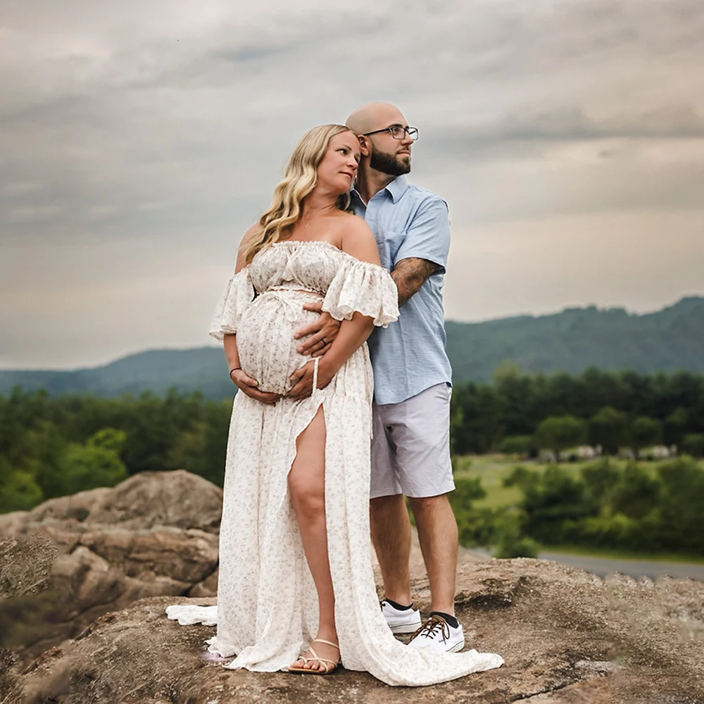 Vestido de maternidad bohemio para fotos – blusa de manga larga - imagen 3