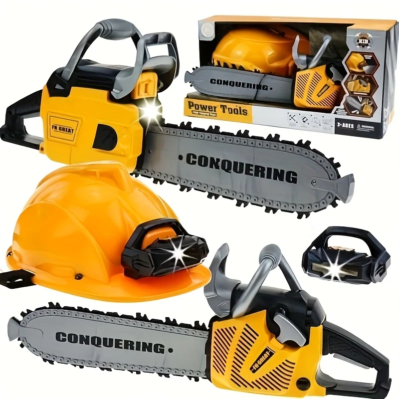 Juguete motosierra electrónica STEM con casco para niños - imagen 2
