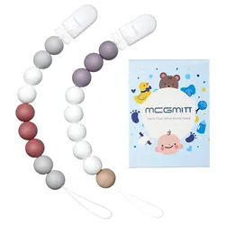 Cadena portachupetes de silicona para dentición - Sin BPA