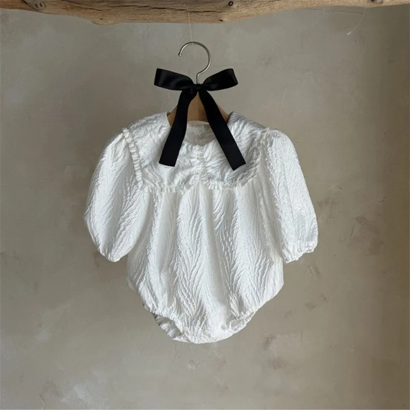 MILANCEL Mono bebé envolvente con cuello mao – Color sólido - imagen 5
