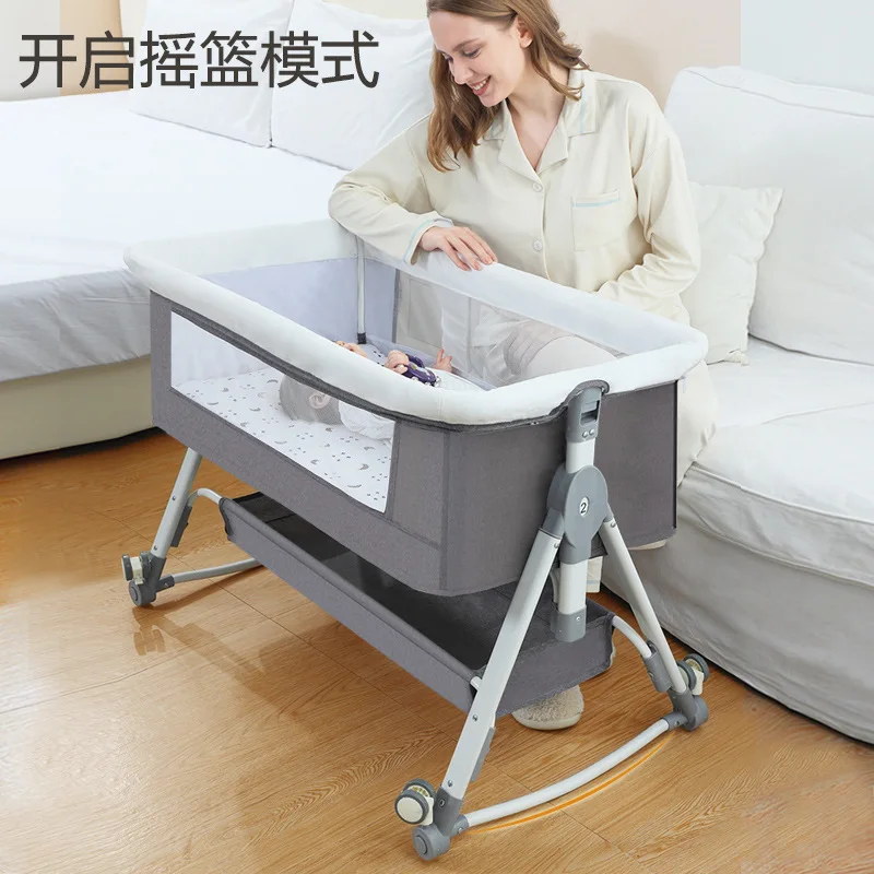 Cuna para bebé mecedora con móvil plegable multifunción - imagen 5