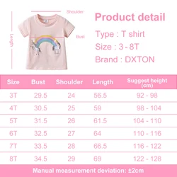 DXTON camiseta de niña de algodón con unicornio y lentejuelas