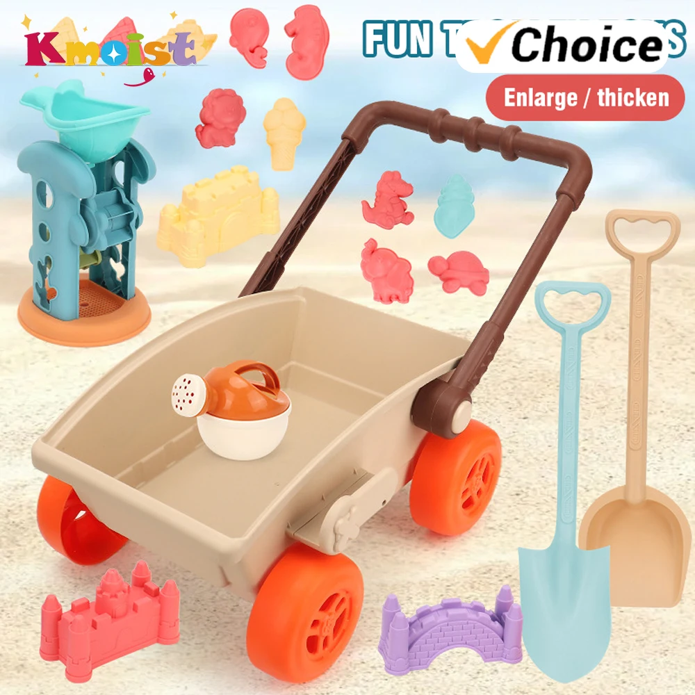 Carretilla de arena con pala y cubo: juguete de playa infantil - imagen 3