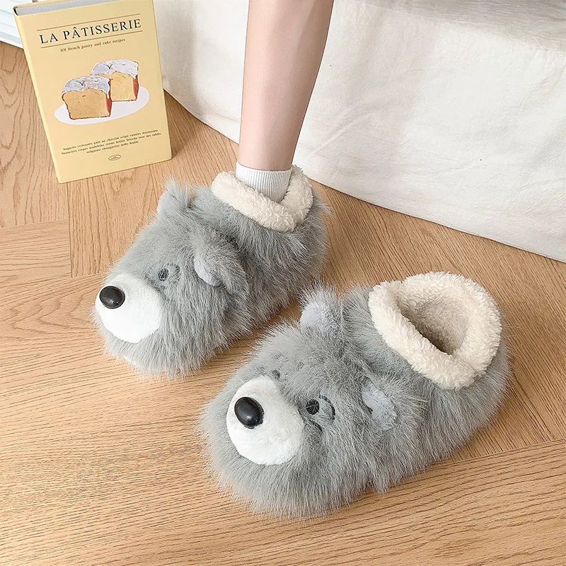 Zapatillas perro dibujos animados antideslizantes para casa