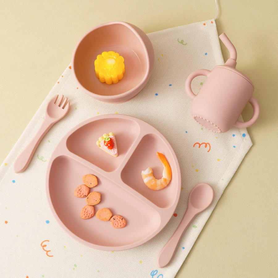 Set vajilla silicona con ventosa para bebé – plato, cubiertos y taza - imagen 5