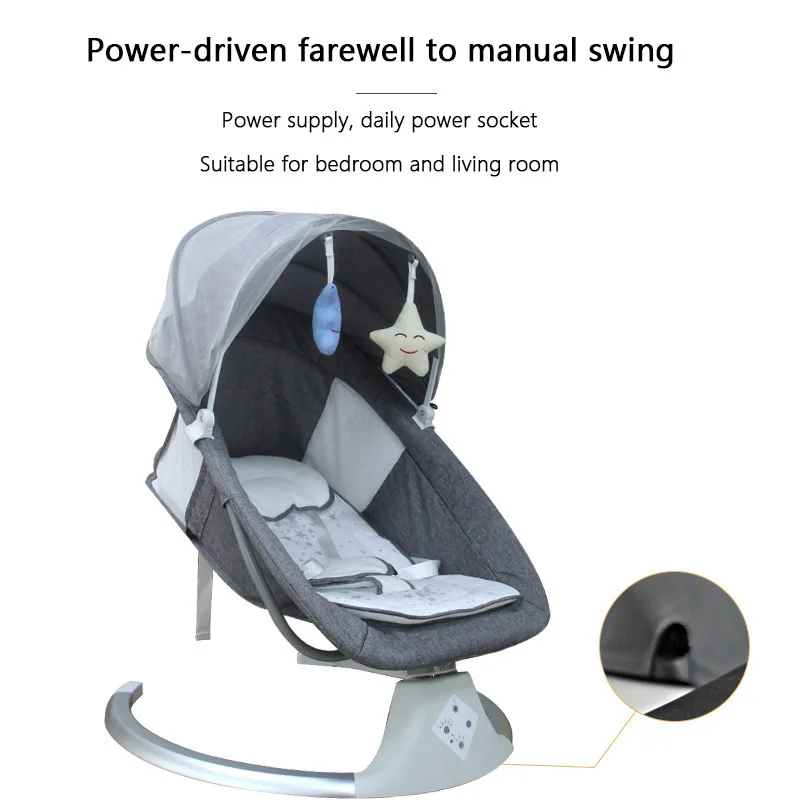 IMBABY mecedora eléctrica bebé con música y movimiento ajustable
