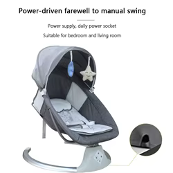IMBABY mecedora eléctrica bebé con música y movimiento ajustable