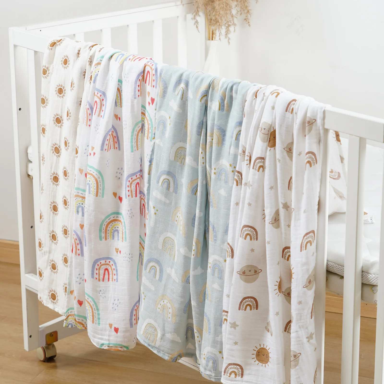 Mantas de muselina con estampados infantiles