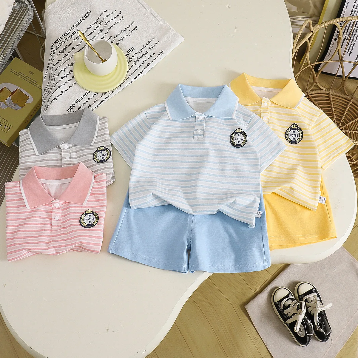 Conjunto de verano para bebé con polo de manga corta y pantalón - imagen 5