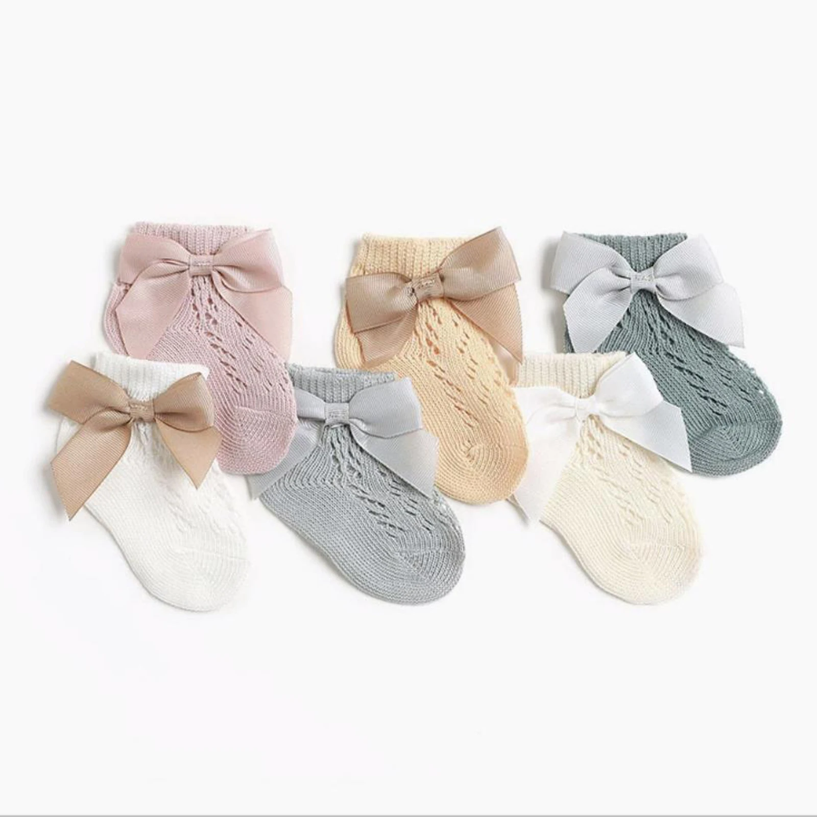 Tregren calcetines de punto con lazo para niñas – estilo princesa - imagen 3