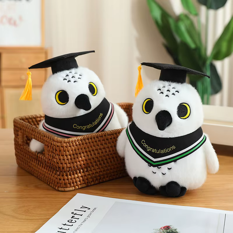 Peluche de búho graduado tipo médico, almohada suave infantil - imagen 2