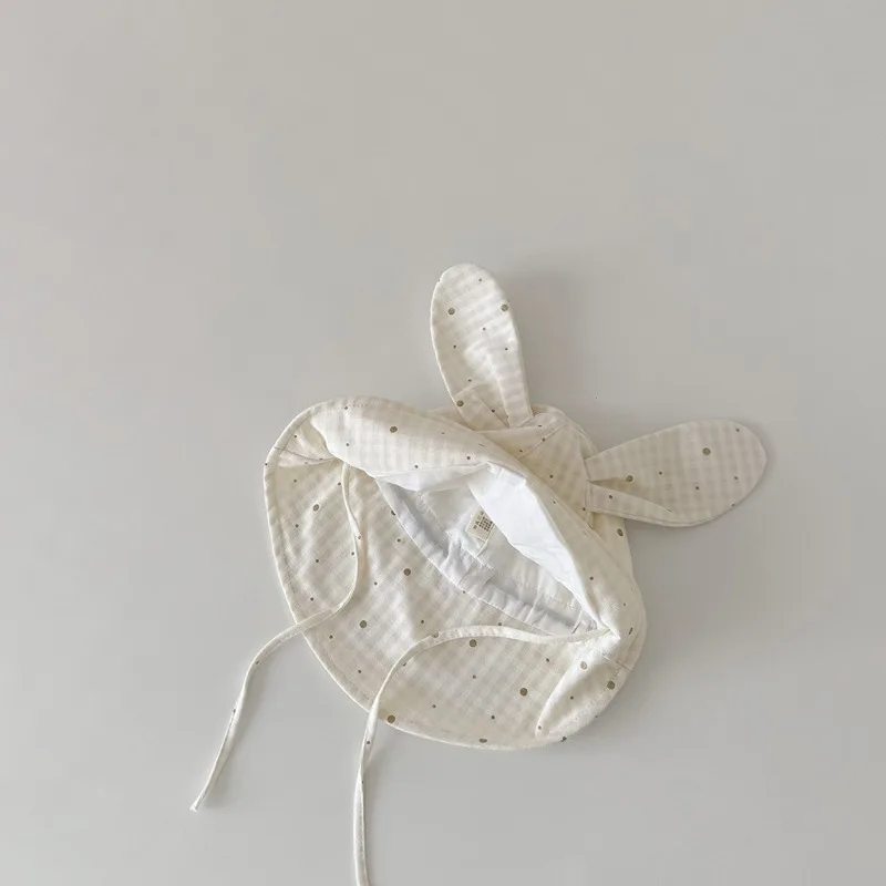 Sombrero de pescador infantil con orejas de conejo y lazos ajustables - imagen 3