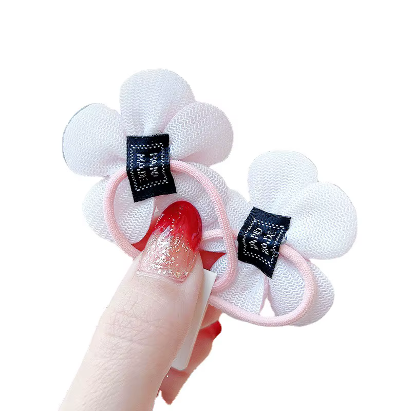 Bandas elásticas florales para el cabello de niñas en tonos caramelos
