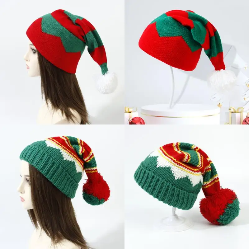 Gorro de Navidad en punto con pompón para bebé, madre e hijo invernal - imagen 4