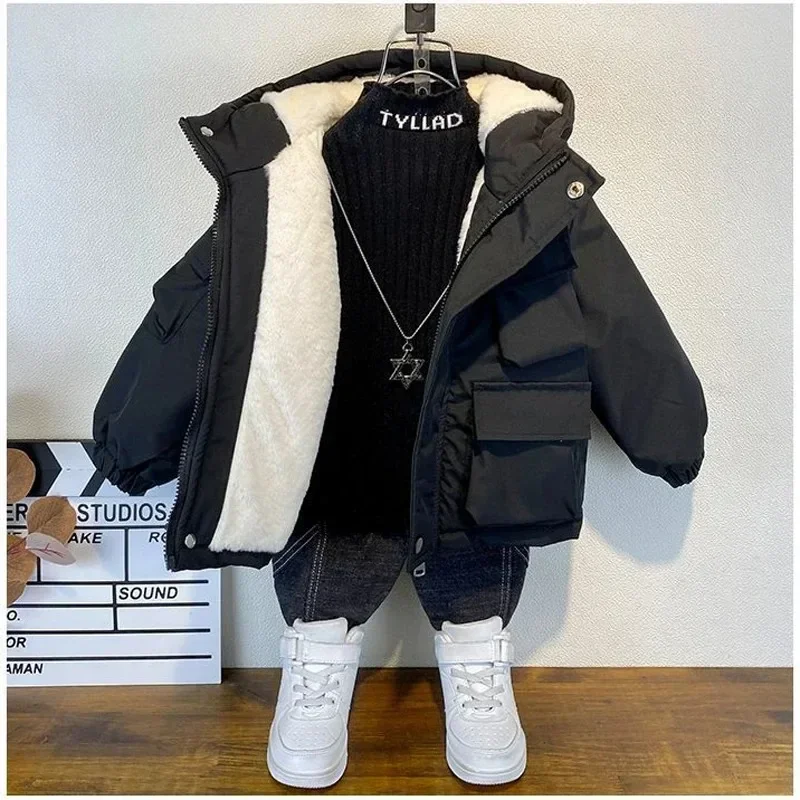 Chaqueta de invierno niños con capucha y cremallera - imagen 3