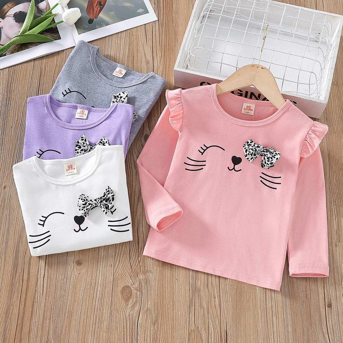 Camiseta de algodón manga larga para niña – dibujos, primavera y otoño - imagen 5