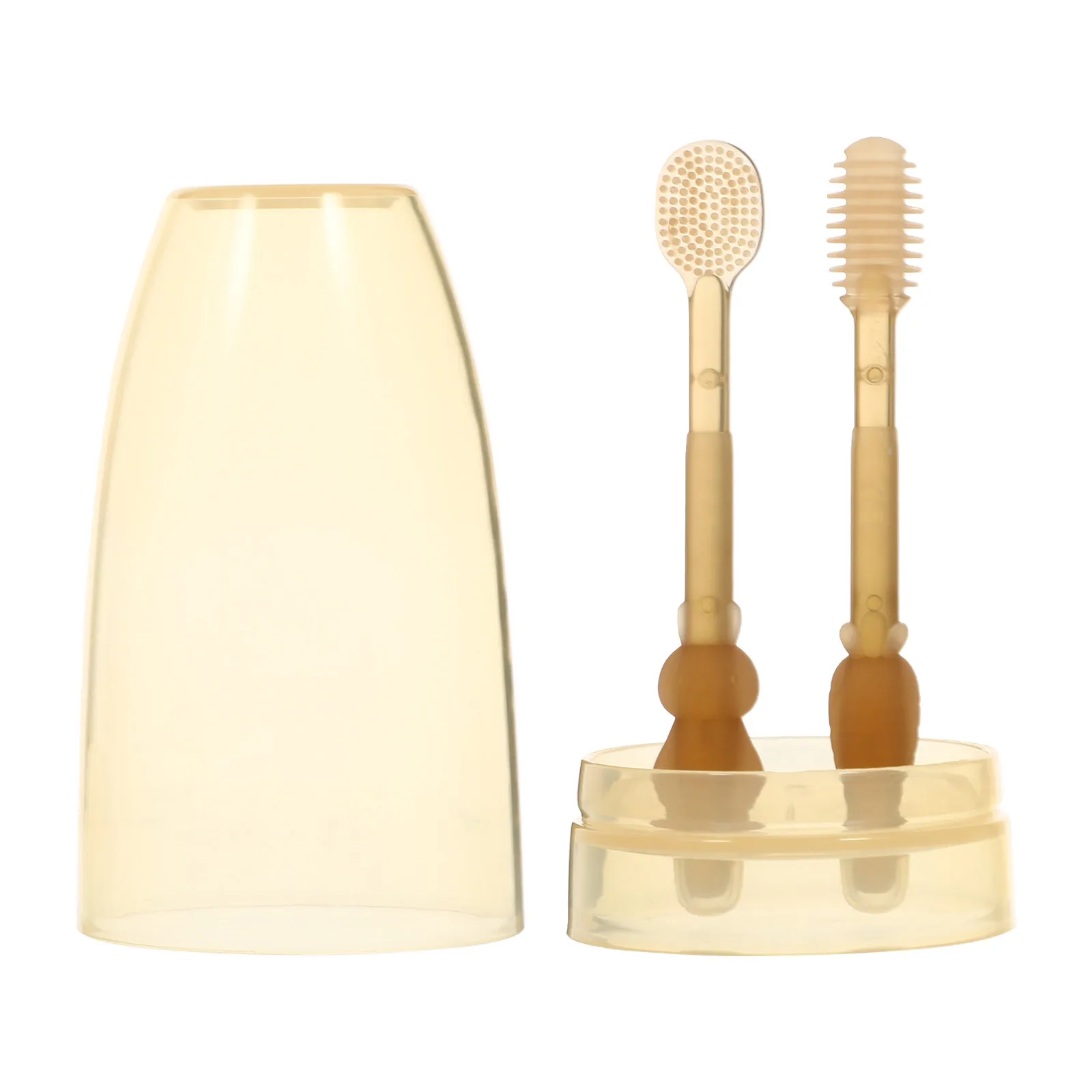 Juego de cepillos de dientes para bebés de silicona suave