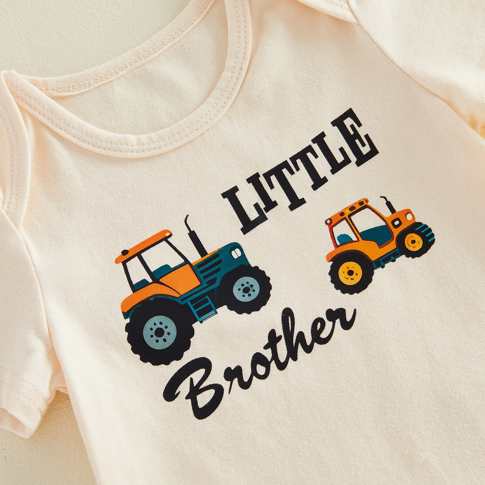 Conjuntos de verano para bebés con camiseta tractor y pantalón corto - imagen 3