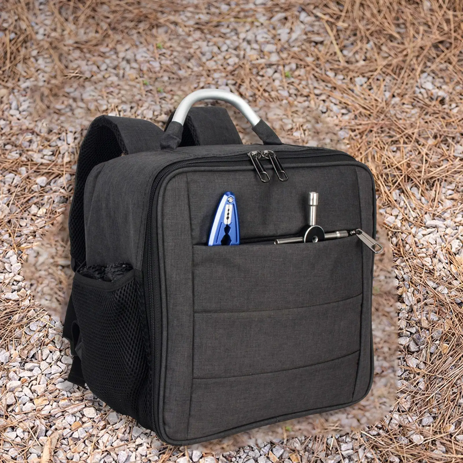 Mochila para coche teledirigido RC con multibolsillos y asa portátil