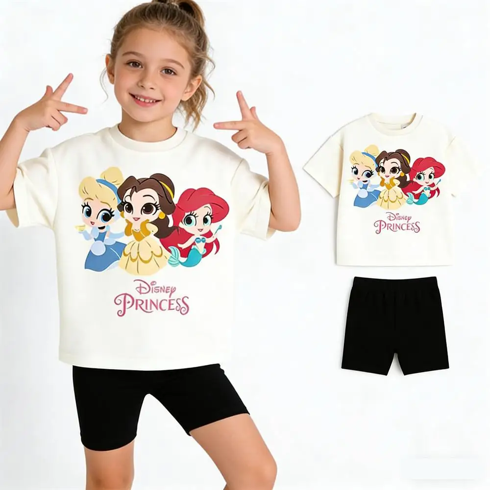Conjunto de camiseta y pantalón corto para niña de verano - imagen 4