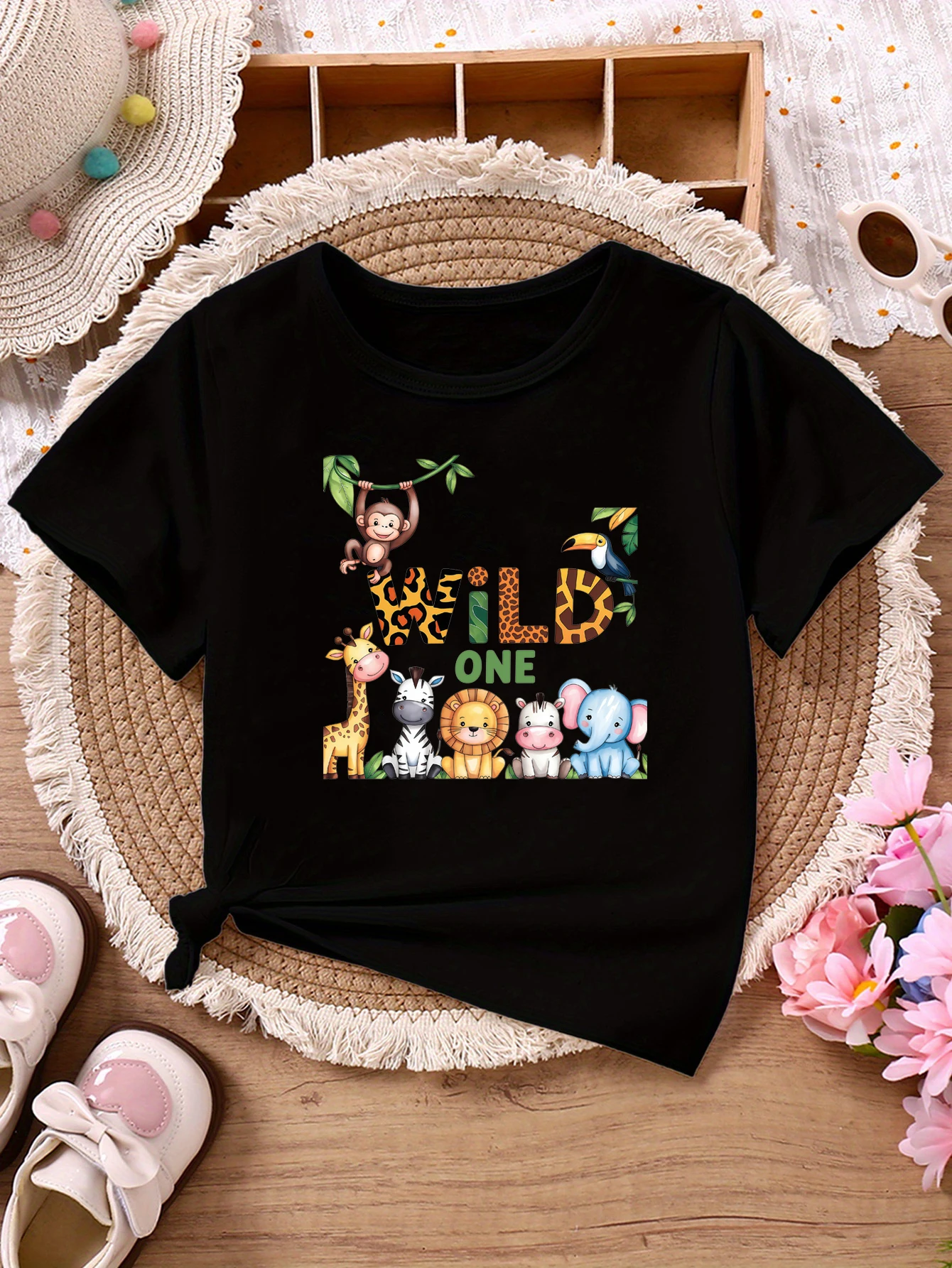 Camiseta infantil animal safari para el primer cumpleaños de niños - imagen 4