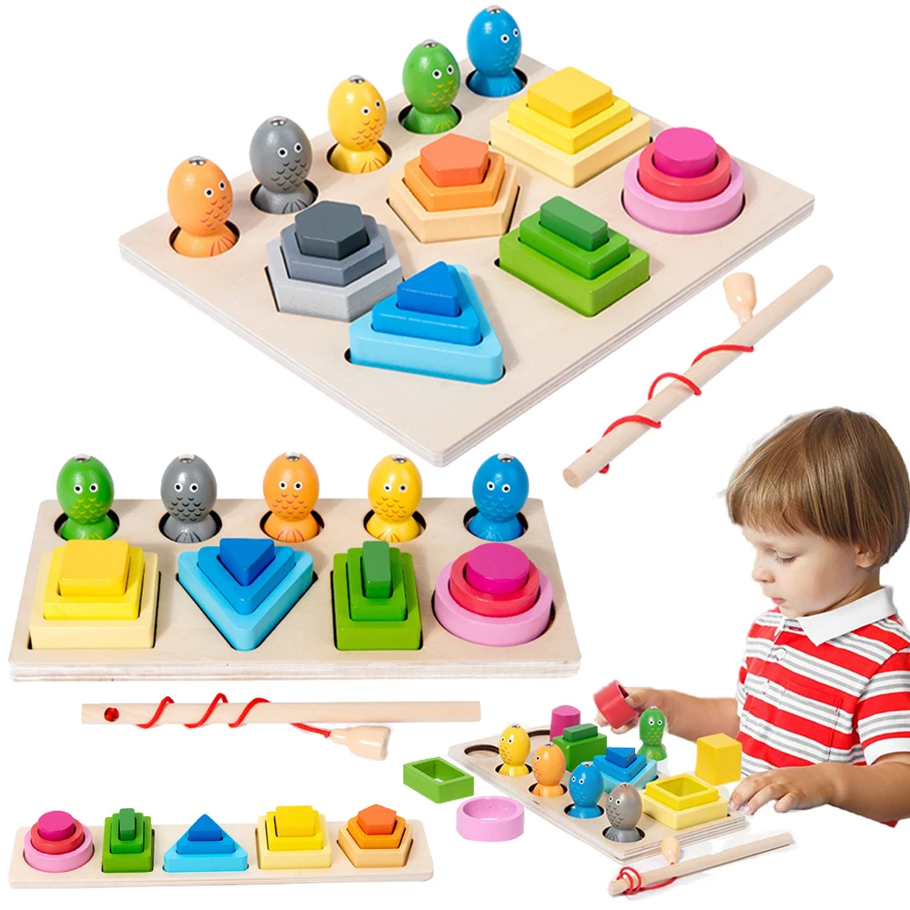 Rompecabezas Montessori de madera – Educativo con pesca magnética - imagen 2