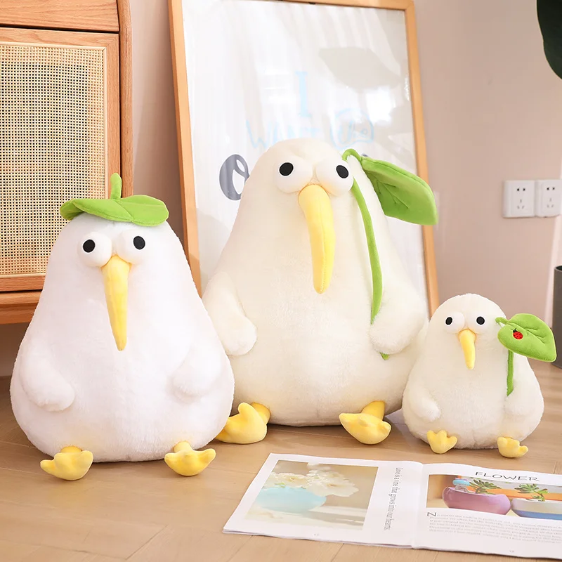 Peluche kiwi con hoja de loto para abrazar