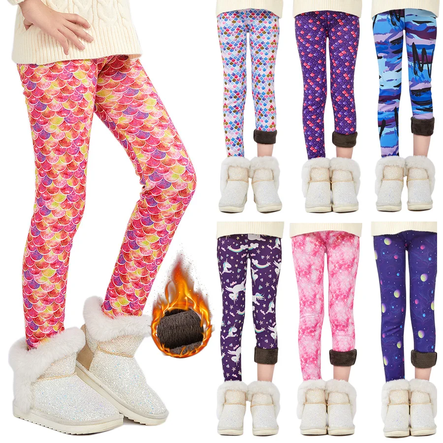 Sheecute mallas de invierno para niñas - Estampado forrado de lana - imagen 3