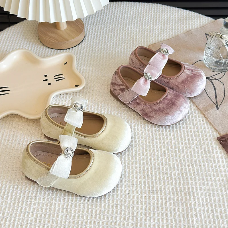 Zapatos de cuero para niña antideslizantes con lazo – Fiesta primavera - imagen 3