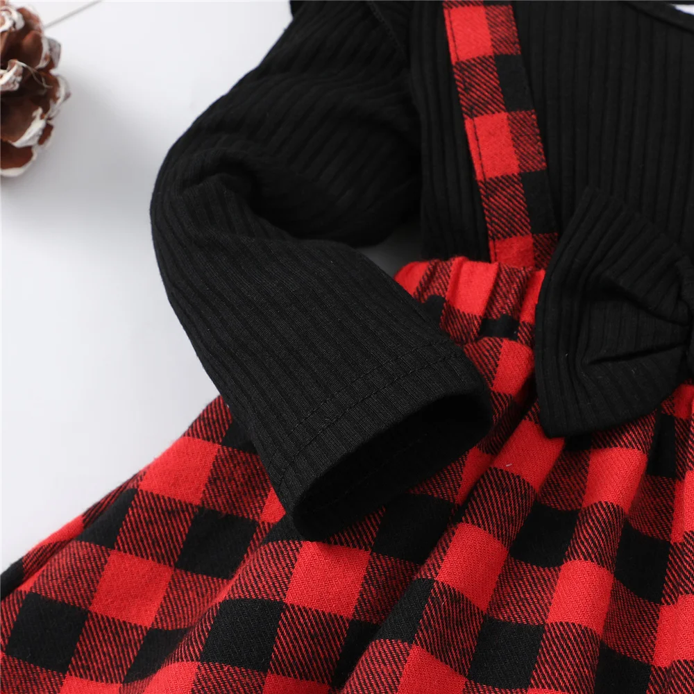 Vestido de Navidad para bebé niña – Cuadros de manga larga - imagen 2