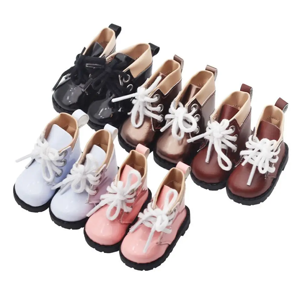 Botas de cuero para muñecas con forro suave de algodón