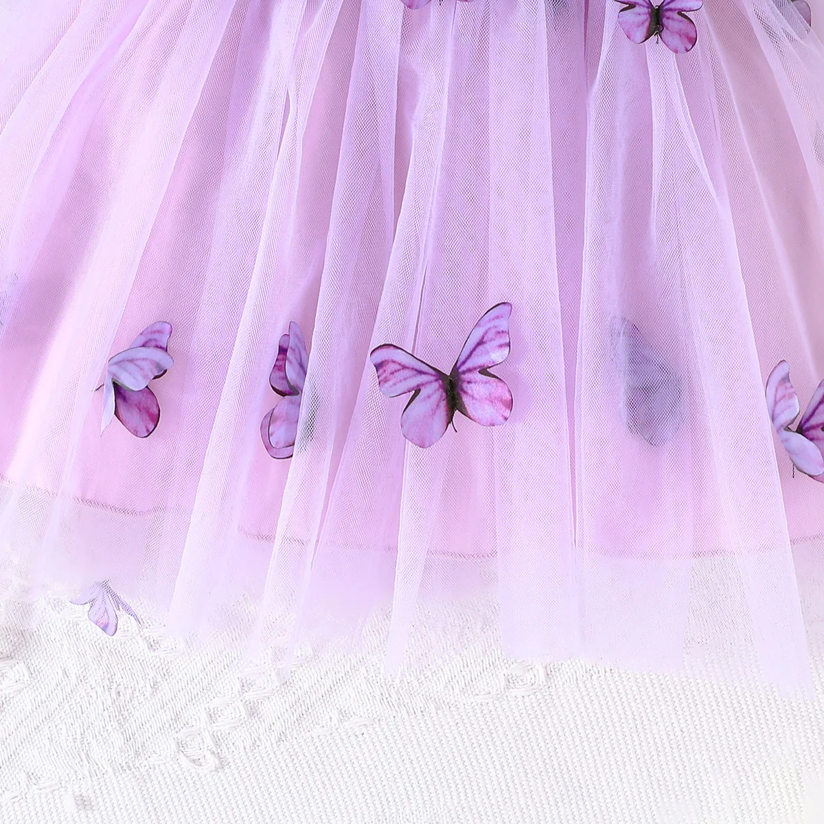 BC660 Conjunto veraniego para recién nacida: vestido mariposa y chal - imagen 5