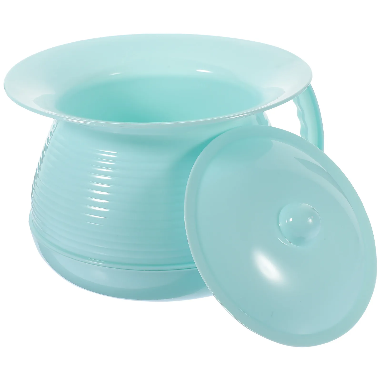 Orinal con tapa azul vista frontal