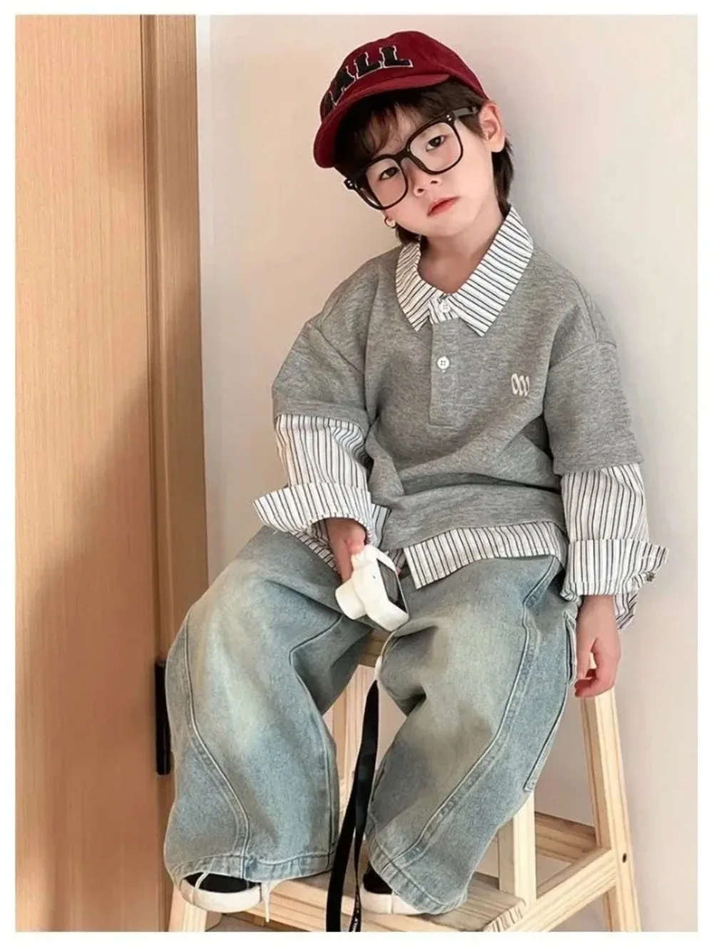 Pantalones cargo de mezclilla para niño – Jeans anchos cómodos - imagen 3