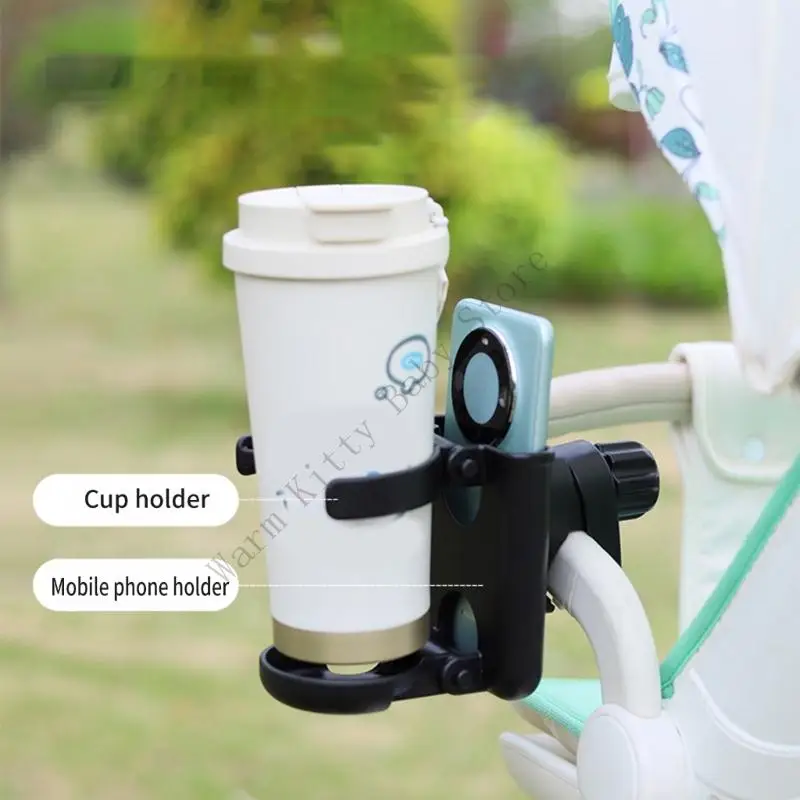 Soporte para botella de cochecito plegable XXFE con empuñadura silicona