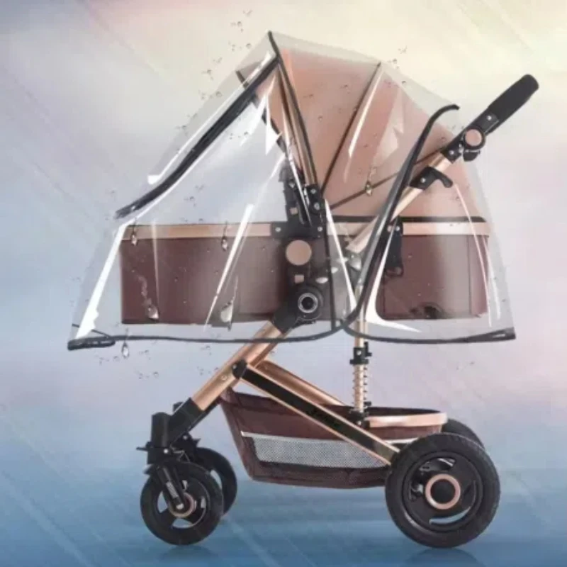 Funda impermeable transparente para cochecito con cremallera - imagen 2